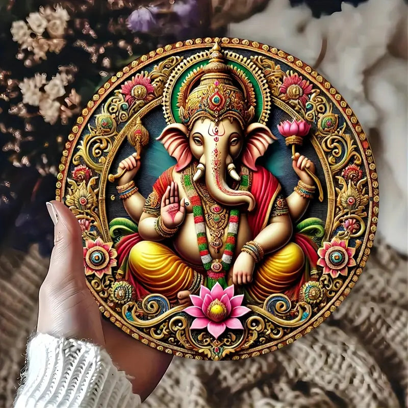 Vintage Ganesha Hindu Deity Wall Art