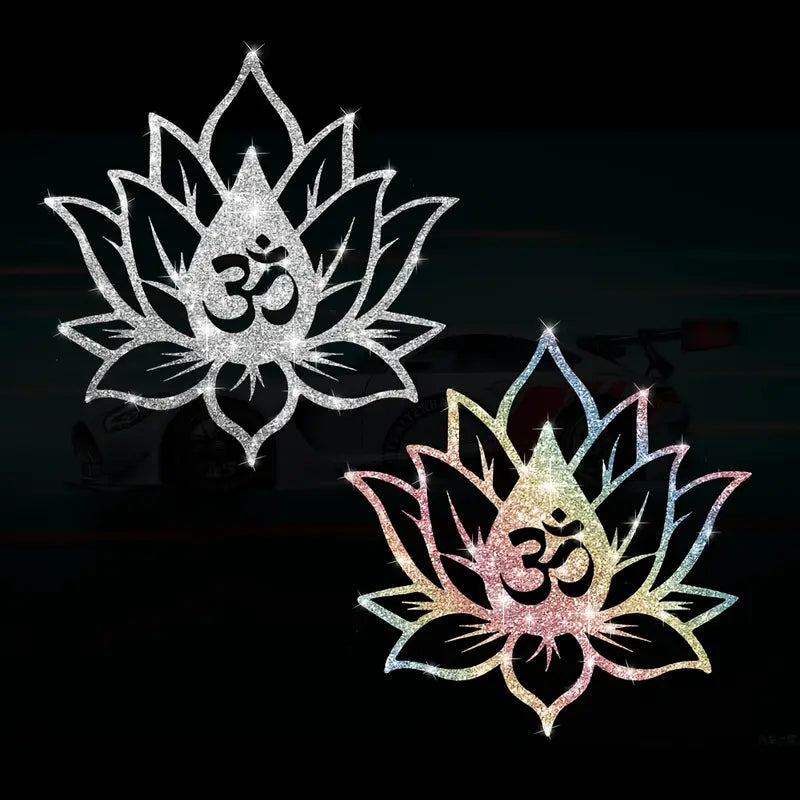 A Shiny OM Symbol Lotus Sticker