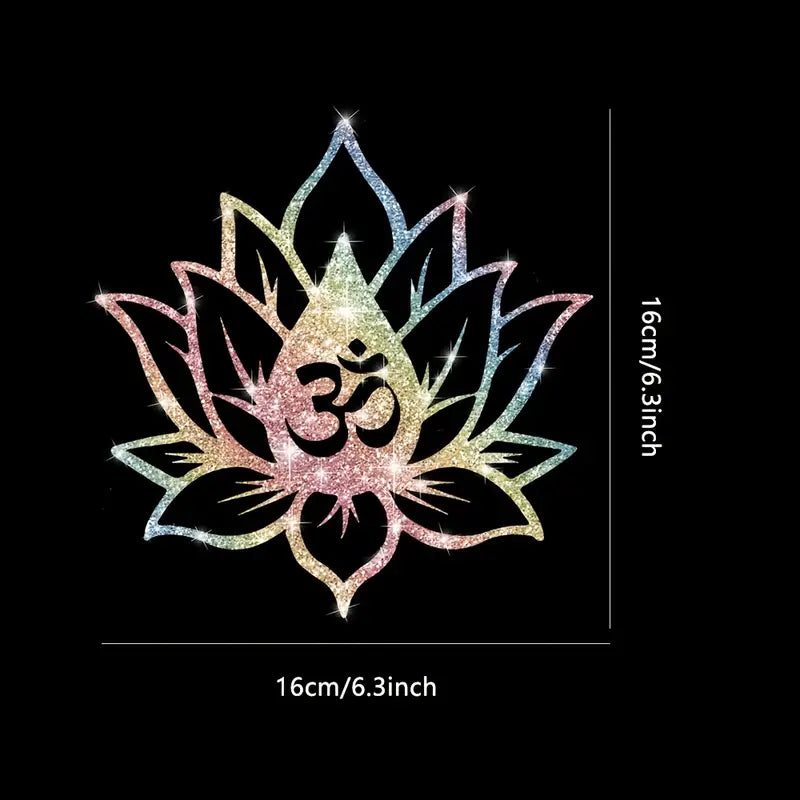 A Shiny OM Symbol Lotus Sticker