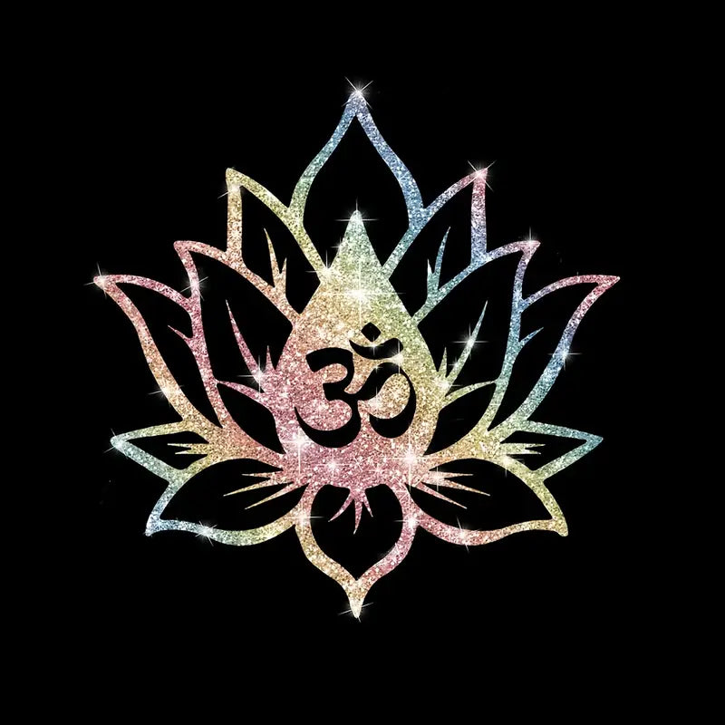 A Shiny OM Symbol Lotus Sticker