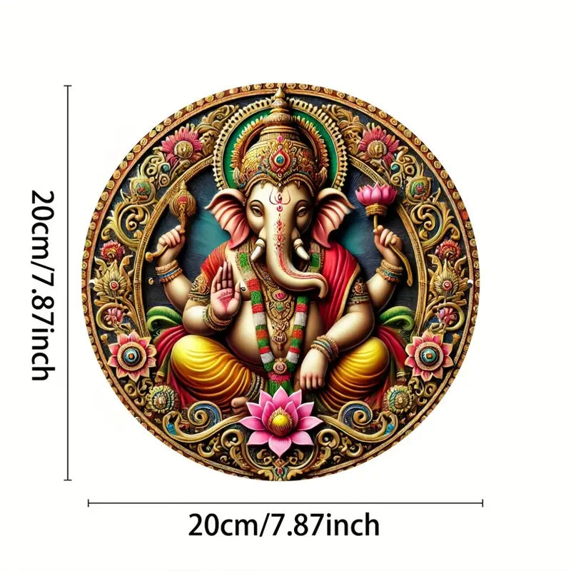 Vintage Ganesha Hindu Deity Wall Art