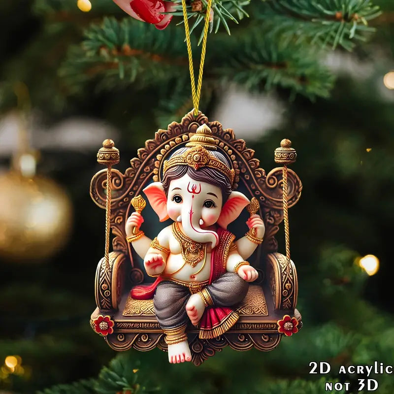 1pc Multifunctional 2D Acrylic Hanging Ornament Featuring Ganesha