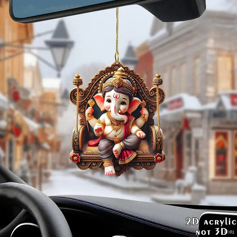 1pc Multifunctional 2D Acrylic Hanging Ornament Featuring Ganesha