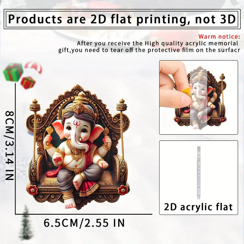 1pc Multifunctional 2D Acrylic Hanging Ornament Featuring Ganesha