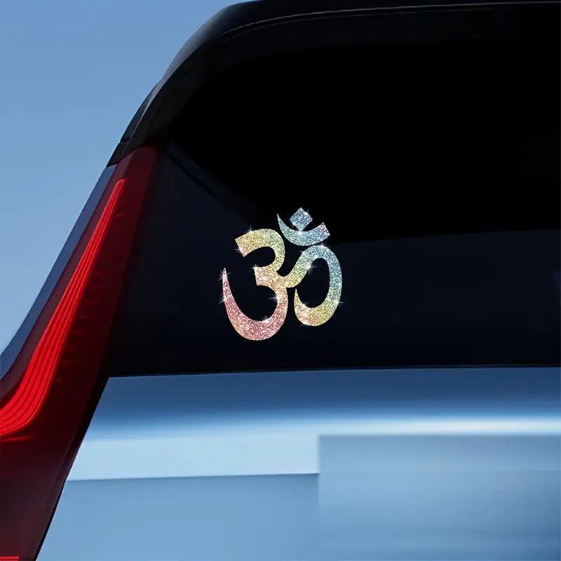 1pc Glitter Om Symbol Vinyl Decal