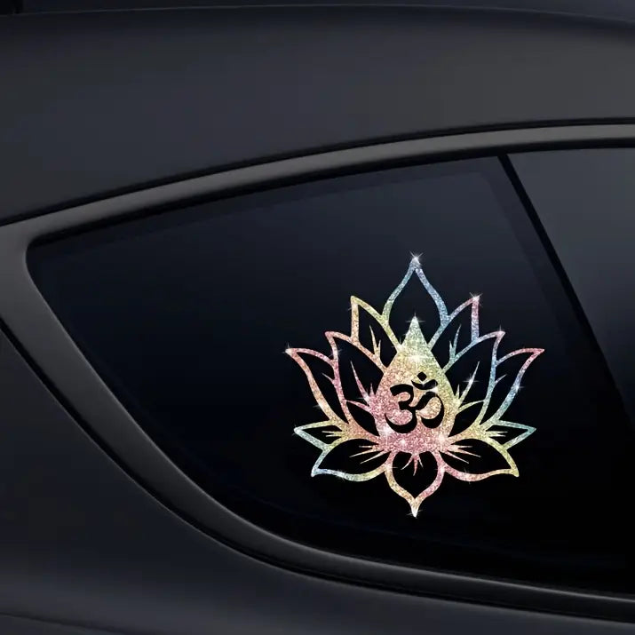 A Shiny OM Symbol Lotus Sticker