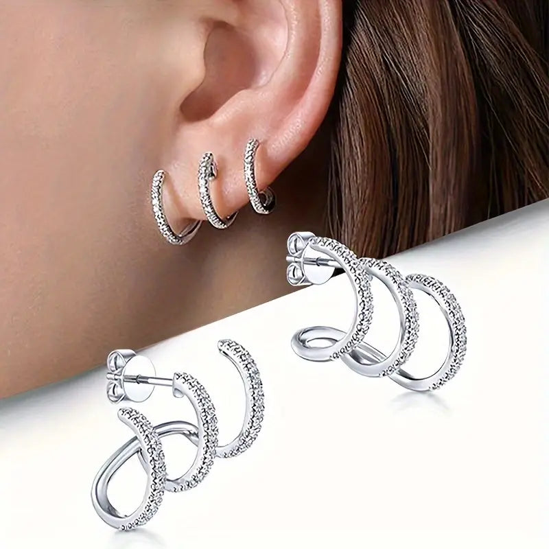 Three Claw Arc Design Earrings