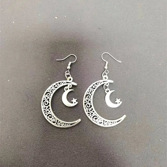 Fashion Earrings Hollow Star Moon Earrings Women's Earrings