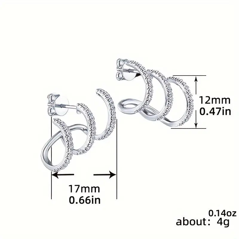 Three Claw Arc Design Earrings