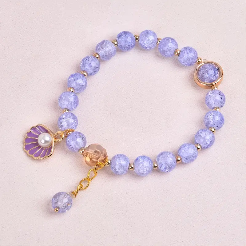 1pc Kids Christmas Gift Girls Shell Pearl Bracelet