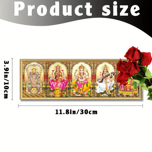 Vintage Indian Deities Wall Art: 4-Panel