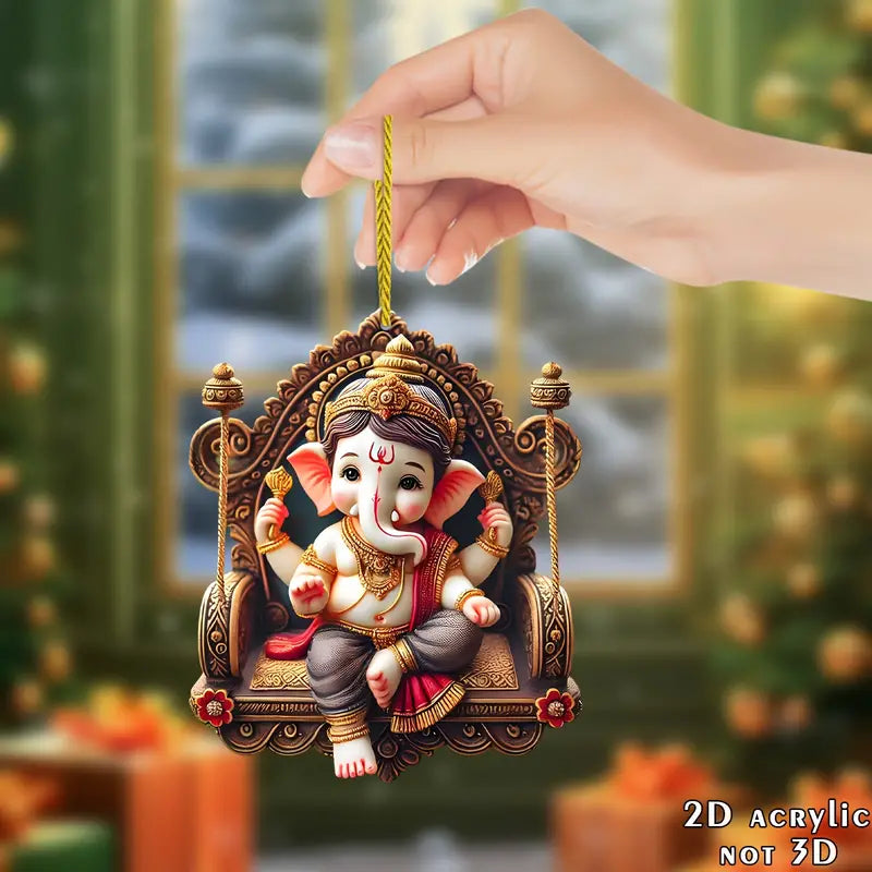 1pc Multifunctional 2D Acrylic Hanging Ornament Featuring Ganesha