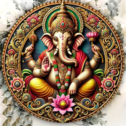 Vintage Ganesha Hindu Deity Wall Art